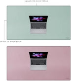 Vyaaa PU Leather Desk Mat, 39.4“ x 23.6” XXL Leather Desk Pad, Waterproof Extra Large Desk Mat, Large Mouse Pad, Desk Mats on top of Desks for Home or Office (Pink & Green) - Image 2