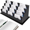 Vevitts Business Card Holder, Acrylic Business Card Display, Clear Desktop Business Card Stand for Exhibition, Home & Office Black 4 Tiers 12 Slots by Vevitts