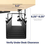 VIVO Black Clamp-on 47 in Fabric Cable Management Tray, DESK-AC47F-C - Image 6
