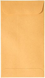 JAM PAPER #5.5 Coin Business Envelopes with Peel and Seal Closure - 3 1/8 x 5 1/2 - Brown Kraft Manila - Bulk 250/Box by JAMPaper