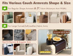 GHKINMAL 2 Packs Couch Cup Holder Tray,Clip On Sofa Arm,Fit Arms 6.3" Over - Image 4