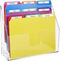 Estune Acrylic Vertical File Organizer Horizontal Triple File Folder Holder by Estune