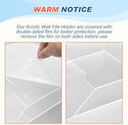 Feifeiya 1 Pcs Clear Acrylic File Holder Wall Mount, 12.6"x9.5"x2.4" - Image 3