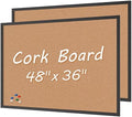 2-Pack Cork Board Bulletin Board 36 x 48, Black Wood Framed 4x3 Corkboard, Office Board for Wall Cork, Large Wall Mounted Notice Pin Board with 32 Push Pins for School, Home & Office by Justdowhatyouwanttodo