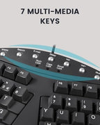 Perixx PERIBOARD-512B Wired Ergonomic Keyboard - Split Keyboard, Wrist Rest, Natural Typing - Wired USB Connectivity - US English - Black - Image 6