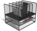 TRU RED Wire Mesh File Organizer, 7-Compartment, Matte Black - Image 4