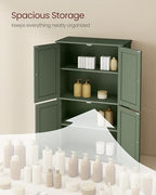 VASAGLE Floor Storage Cabinet, 2 Adjustable Shelves, 4 Doors,42.7" H - Image 4