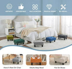 Poofzy Small Foot Stool Ottoman, Linen Ottoman Foot Rest with Legs, Rectangle Foot Rest for Couch, Footstools and Ottomans Small for Living Room and Entryway (Light Gray) - Image 6