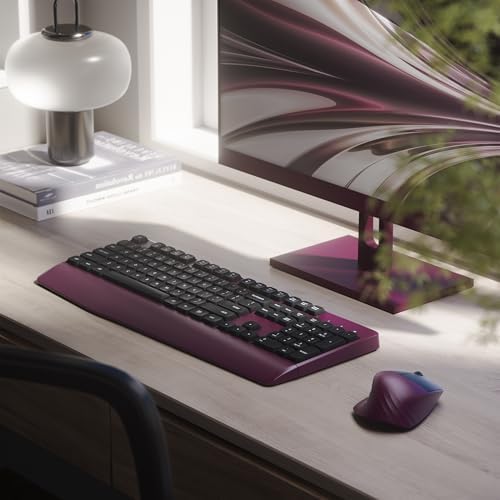 MPTOG Ergonomic Wireless Keyboard and Mouse Combo, Claret - Image 2