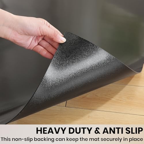 Black Office Chair Mat for Hardwood Floor, 48 x 60 in Desk Floor Protector - Image 6