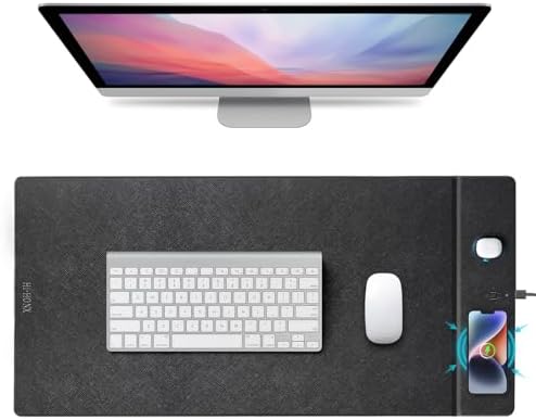 Dual Wireless Charging Mouse Pad, Magnetic 15W, Black by Hi-HONX