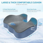 BlissTrends Thick Seat Cushion for Office Chair & Car Seat, XL, Grey&Blue - Image 3
