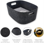 Welaxy Large Felt Storage Basket with Handles Charcoal Open Bin for Shelves - Image 6
