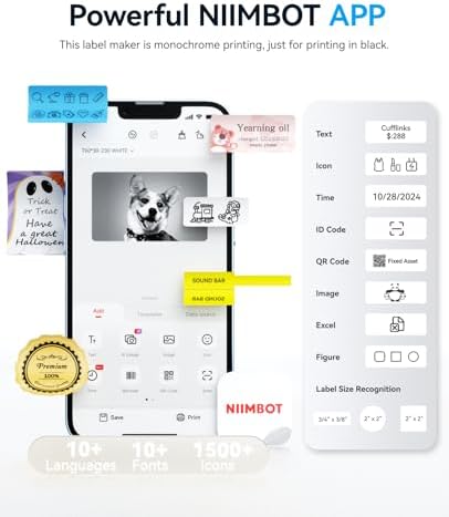 NIIMBOT B1 Label Maker Machine with 3 Roll Tapes, 2Inch Portable Printer - Image 6