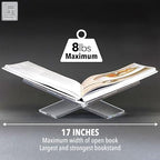 Medium Clear Acrylic Book Stand, 8.7” x 6.3” x 3.6”, Acrylic Book Holder, Open Bookstand for Display and Reading Cookbooks, Art Books, Bibles, Magazines - Home and Office - Image 6