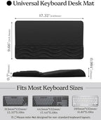 Wrist Rest for Computer Keyboard, 2 in 1 Keyboard Wrist Support Pad, Memory Foam Keyboard Riser Holder Lift Tray with Wrist Pad for Easy Typing for Office Desk, Home, School (150-Black) - Image 3