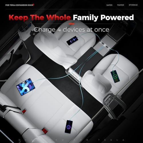 USB Hub for Tesla Model Y Juniper Accessories 2026 & Model 3 Highland 2025 Accessories, Hidden Console Phone Charger Hub, Center Console Interior (1-Type C for ModelY/3 Juniper&Highland) - Image 6
