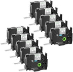 GREENCYCLE 18mm Label Maker Tape Compatible for Brother P-Touch TZe-241 18mm 0.7'' Laminated White TZ-241 TZe241 Black on White TZe TZ Tape for Ptouch PT-D400 D410 D600 D610BT P700 P750W, 10 Pack by greencycle
