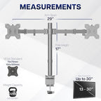 VIVO Dual Monitor Desk Mount, Heavy Duty Fully Adjustable Steel Stand, Holds 2 Computer Screens up to 30 inches and Max 22lbs Each, Gray Color, STAND-V002-GY - Image 4