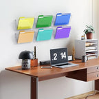 samstar 6 Pack Clear Wall File Holder, Wall Mount Acrylic File Organizer Hanging Wall Pocket Mail Magazines Organizer for Office,Home - Image 7