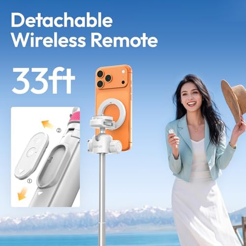 ULANZI MT44M Auto Open Magnetic Phone Tripod, 59" Selfie Stick with Remote - Image 6