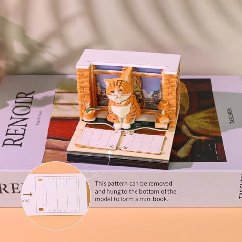 Orange Cat 3D Memo Pad, 3D Calendar 2027, Time Piece Calendar - Image 5