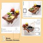 Nnewvante Acacia Wood Couch Arm Table with Charcuterie Board & Cheese Knife - Image 3