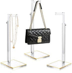 3-Pack Acrylic Purse Display Stands, 14"-24" Adjustable Handbag Holder by Jolboldy