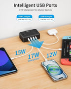 Desk Clamp Power Strip with 4Outlets & 4USB, 6FT Extension Cord for Home - Image 4