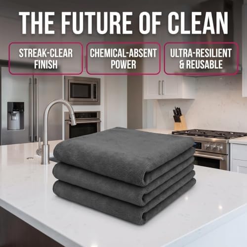 Genie Cloth Magic Cloth, Genie Magic Cleaning Cloth, Lint‑Free & Streak‑Free Rags for Glass, Window, Kitchen,Stainless Steel,Cars & Screens,Reusable，12pcs - Image 2