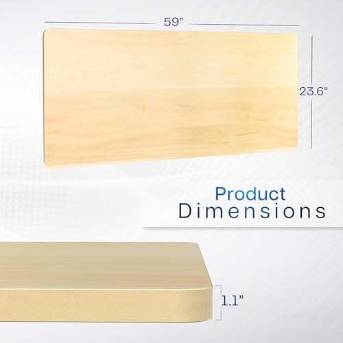 VIVO Light Wood 60 x 24 inch Solid Table Top, DESK-TOP60C - Image 3