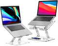 Lpoake 2 Pack Acrylic Laptop Stand for Desk, Adjustable Ergonomic Laptop Riser, Portable Foldable Computer Stand, Compatible with 10 to 15.6 Inches Notebook and MacBook, Clear by Lpoake