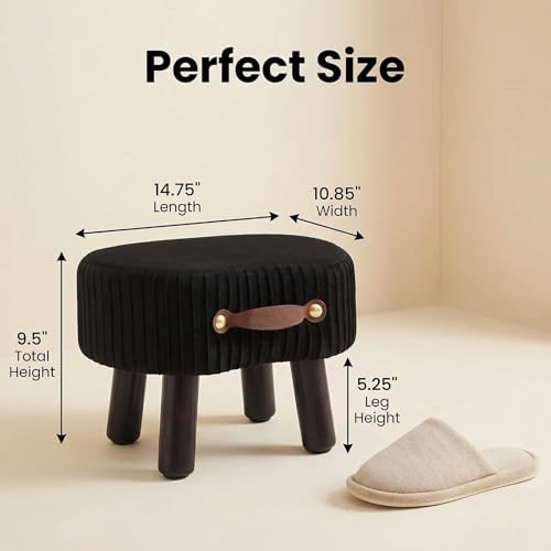 Foot Stools Ottoman with Handle Small Foot Stool Footrest Ottomon - Image 3