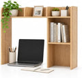 BECOMFORT Desk Hutch, Desk Organizer Shelf w/ 5 Storage Compartments, up to 27” Monitor, Wooden Display Rack, Desktop Bookshelf for Vanity Dressing Tabletop College Dorm Home & Office by BECOMFORT