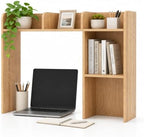 BECOMFORT Desk Hutch, Desk Organizer Shelf w/ 5 Storage Compartments, up to 27” Monitor, Wooden Display Rack, Desktop Bookshelf for Vanity Dressing Tabletop College Dorm Home & Office by BECOMFORT