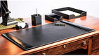 DACASSO Black Bonded Leather 5-Piece Desk Set - Image 3