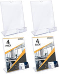 zavekia 8.5 x 11 Acrylic Sign Holder with Business Card Holder, Brochure Display Stand for desktop (8.5 x11 in/4 pack) by zavekia