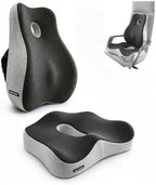 Seat Cushion & Lumbar Support Pillow Set for Office Chair,and Tailbone Discomfort with Lumbar Support Pillow and Seat Cushion - Perfect for Home, and Gaming Chairs Chair Cushion(Light Gray) by Unknown