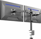 VIVO Dual Monitor Desk Mount, Heavy Duty Fully Adjustable Stand, Fits 2 LCD LED Screens up to 32 inches and 22 lbs Each, Black, STAND-V032 by VIVO