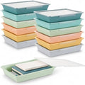 12 Pcs Letter Size Flat Storage Tray with Latching Lid (Morandi) by Yakydesign