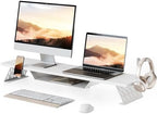 Fenge Dual Monitor Stand, Wooden Desk Shelf with Headphone & Phone Holder by Fenge