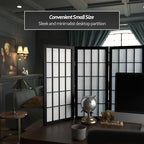 2 ft. Short Desktop Window Pane Shoji Screen - Black - 3 Panels - Image 2