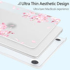 for New MacBook Air 13 inch Case 2026 M5 2025 M4 2024 M3 Chip– Aesthetic Lightweight Floral Design Clear Hard Shell 6-in-1 Bundle with TPU Keyboard Cover & 2X OTG Adapters, Cherry Blossoms - Image 5