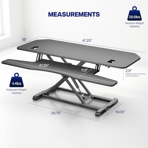 VIVO Black 48 in Corner Standing Desk Converter, DESK-V048KL - Image 3