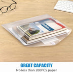 Sooez 50 Pack Plastic Envelopes Poly Envelopes, Clear Document Folders - Image 4