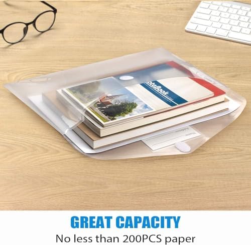 Sooez 50 Pack Plastic Envelopes Poly Envelopes, Clear Document Folders - Image 4