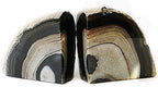 JIC Gem Black Agate Geode Bookends Decorative Stone Book Holder Heavy Duty - Image 2