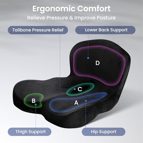 Alcedo Ergonomic Memory Foam Seat Cushion for Office Chair & Wheelchair - Image 5
