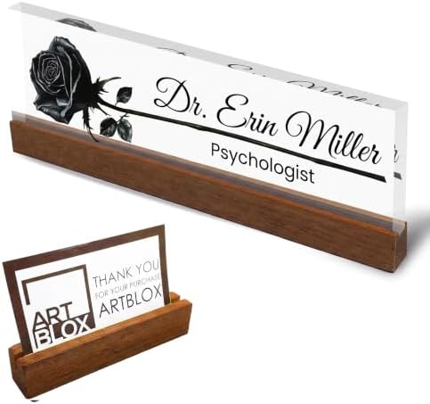 Personalized Desk Name Plate, Clear Acrylic by Artblox