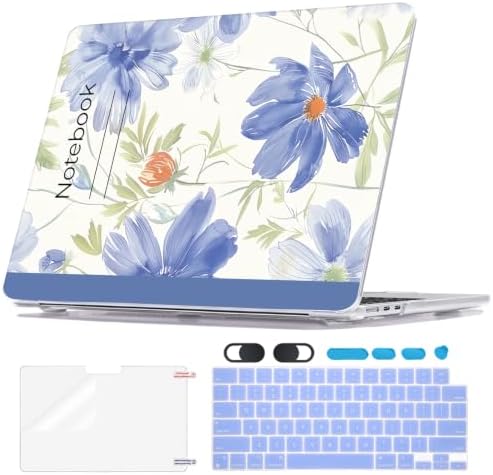 Blue Floral Protective Case for 2022-2026 MacBook Air 13 M5/M4/M3/M2 by Unknown